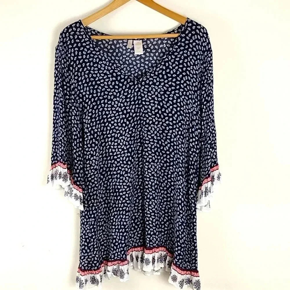 Tunic Beach Cover Up Anne Cole Swim Bohemian Lightweight Tunic